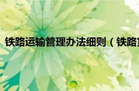鐵路運輸管理辦法細則（鐵路貨物運輸管理規則 鐵路運輸規定）