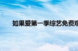 如果愛第一季綜藝免費觀看完整版（如果愛第一季）