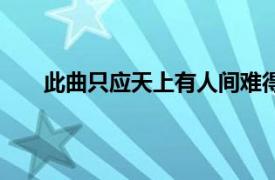 此曲只應天上有人間難得幾回聞（此曲只應天上有）