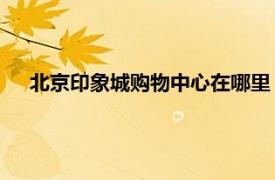 北京印象城購物中心在哪里（印象城 分布多地的購物中心）