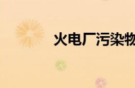 火電廠污染物（火電廠污染）
