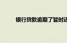 銀行貸款逾期了暫時還不上怎么辦（銀行貸款）