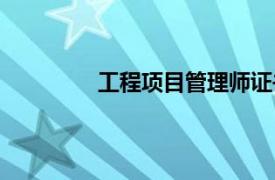 工程項目管理師證書（工程項目管理師）