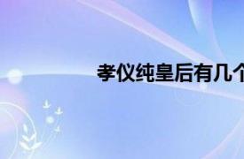 孝儀純皇后有幾個孩子（孝儀純皇后）