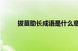 拔苗助長成語是什么意思（拔苗助長 漢語成語）