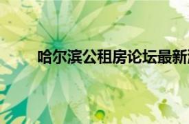 哈爾濱公租房論壇最新消息（哈爾濱公租房論壇）