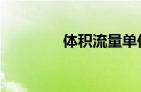 體積流量單位（體積流量）