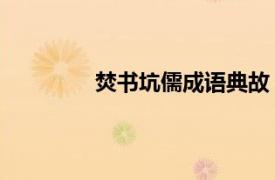 焚書坑儒成語典故（焚書坑儒 漢語成語）