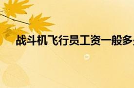 戰(zhàn)斗機飛行員工資一般多少錢一個月（戰(zhàn)斗機飛行員）