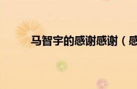 馬智宇的感謝感謝（感謝感謝 馬智宇演唱歌曲）