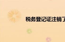 稅務登記證注銷了（吊銷稅務登記證）