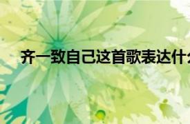 齊一致自己這首歌表達什么（致自己 齊一演唱的歌曲）