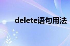 delete語句用法（delete 編程術語）