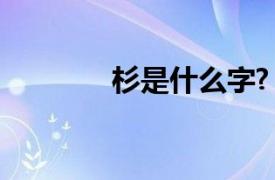杉是什么字?（杉 漢語漢字）