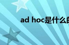 ad hoc是什么的簡稱（Ad hoc）