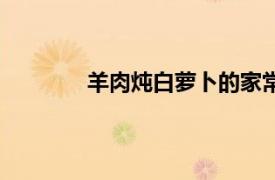 羊肉燉白蘿卜的家常做法（羊肉燉白蘿卜）