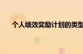 個人績效獎勵計劃的類型有哪些?分別適合什么情況?