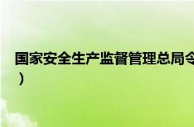 國家安全生產監督管理總局令第88號（國家安全生產監督管理局）