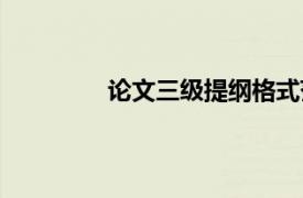 論文三級提綱格式范文（三級論文提綱）