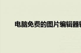 電腦免費(fèi)的圖片編輯器軟件（圖片編輯器 pc軟件）