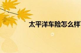 太平洋車險怎么樣可靠嗎（太平洋車險）