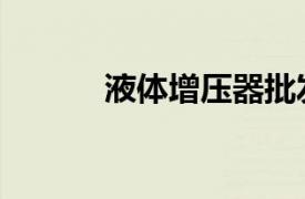 液體增壓器批發（液體增壓器）