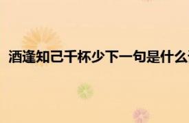 酒逢知己千杯少下一句是什么請回答（酒逢知己千杯少下一句）