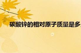 碳酸鋅的相對原子質(zhì)量是多少（鋅的相對原子質(zhì)量是多少）