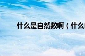 什么是自然數啊（什么叫自然數自然數包括什么）