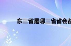 東三省是哪三省省會都是哪（東三省是哪三省）