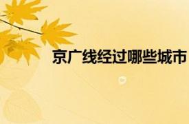 京廣線經過哪些城市（京九線經過哪些城市）
