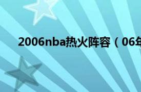 2006nba熱火陣容（06年NBA熱火隊(duì)的主教練是誰(shuí)）