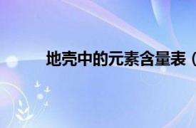 地殼中的元素含量表（地殼中各種元素含量表）