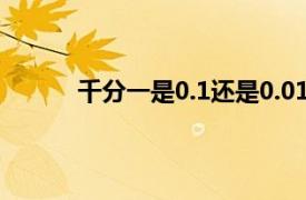 千分一是0.1還是0.01（千分之一是什么意思）