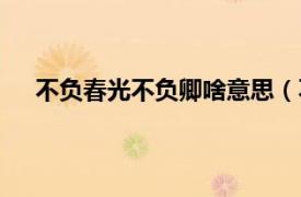 不負(fù)春光不負(fù)卿啥意思（不負(fù)春光不負(fù)卿是什么意思）