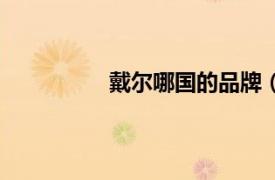 戴爾哪國的品牌（戴爾是哪國的品牌）