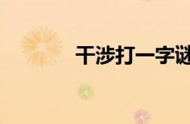 干涉打一字謎（干涉打一字）