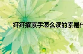纖纖擢素手怎么讀的素是什么意思（纖纖擢素手怎么讀）