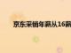 京東采銷年薪從16薪漲至20薪，業(yè)績激勵上不封頂