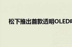 松下推出首款透明OLED電視 于2020年12月投放市場