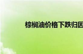 棕櫚油價(jià)格下跌歸因于出口減少和庫存增加