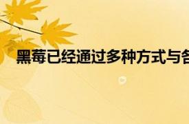 黑莓已經通過多種方式與各種智能手機OEM進行了合作