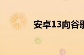 安卓13向谷歌Pixel手機推出