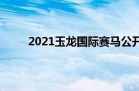 2021玉龍國際賽馬公開賽臨時調(diào)整賽事時間安排