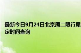 最新今日9月24日北京周二限行尾號、限行時間幾點到幾點限行限號最新規定時間查詢