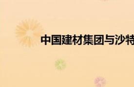 中國建材集團與沙特阿美簽署合作框架協議