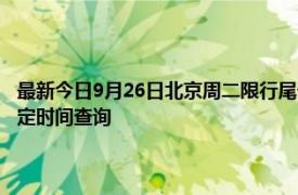 最新今日9月26日北京周二限行尾號、限行時間幾點到幾點限行限號最新規定時間查詢