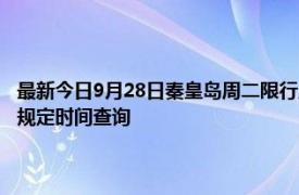 最新今日9月28日秦皇島周二限行尾號、限行時間幾點到幾點限行限號最新規定時間查詢