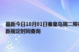 最新今日10月01日秦皇島周二限行尾號、限行時間幾點到幾點限行限號最新規定時間查詢