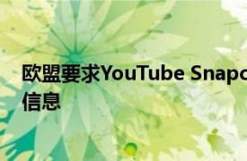 歐盟要求YouTube Snapchat TikTok提供有關推薦算法的信息